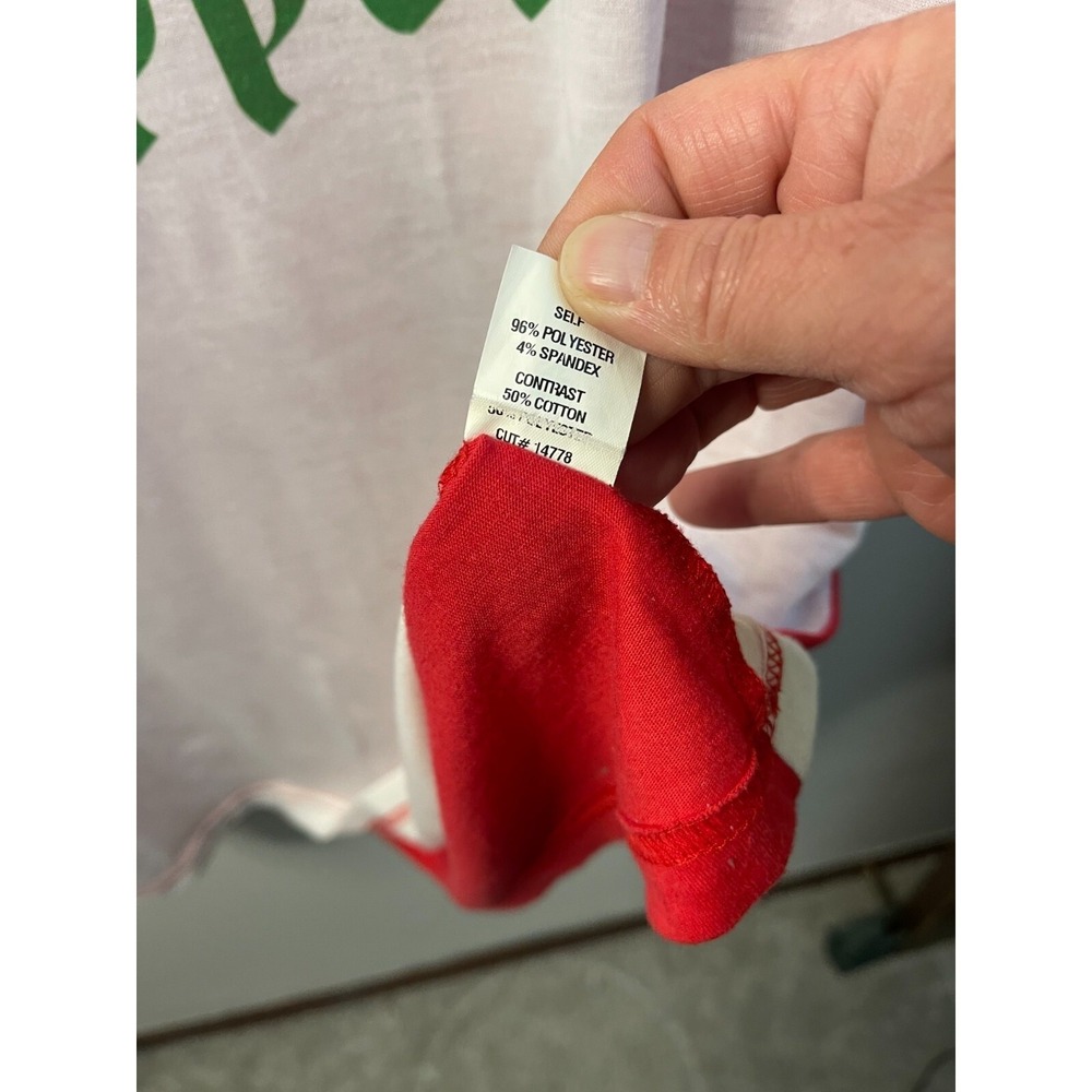 21 Threads Gangsta Wrapper Christmas Raglan Baseball Tee Red White 3XL Plus Size - Picture 4 of 6